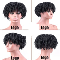 Perruque Homme Rasta Bouclée Africaine de 6 Pouces avec Tresses en Filet Spirales pour un Look Audacieux