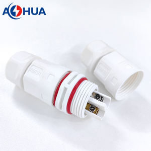 Conector Impermeable <span class=keywords><strong>AHUA</strong></span> Personalizado de 2 Pines IP67 IP68 Blanco con Terminales de Tornillo para Cableado, Certificación CE ROHS UL, 20A - Product Image 1