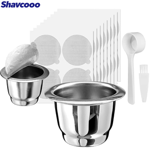 Kit de Cápsulas de Café Reutilizables KC131-2, Ecológicas, de Acero Inoxidable, para Máquina <span class=keywords><strong>Nespresso</strong></span>, Filtro de Café Espresso, <span class=keywords><strong>Barista</strong></span> - Product Image 1
