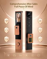 Cerradura Inteligente de Alta Gama para Puerta de Aluminio, Impermeable, con Reconocimiento Facial 3D, Huella Dactilar, Control por Aplicación Tuya WiFi, Nube, para Exteriores, Madera/Aluminio