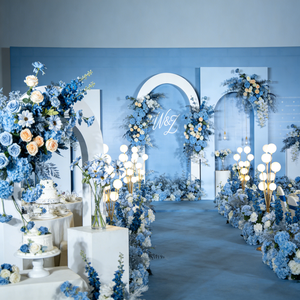 ดอกไม้ประดิษฐ์สีฟ้า ชุดบลูซีรีส์ สำหรับทำช่อดอกไม้แฮนด์เมด DIY สำหรับตกแต่งงานแต่งงาน ของตกแต่งทางเดิน ของตกแต่งบ้าน - Product Image 1