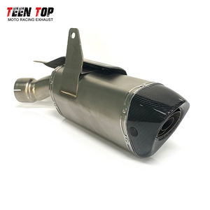 Tuyau d'échappement à enfiler 52mm en gros avec bouclier thermique pour <span class=keywords><strong>Kawasaki</strong></span> <span class=keywords><strong>Moto</strong></span> ZX4RR manchon en acier inoxydable capuchon d'extrémité en fibre de carbone <span class=keywords><strong>2023</strong></span> + - Product Image 2