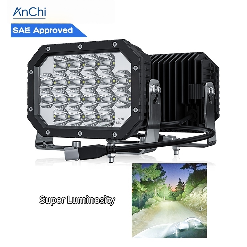 New High Power 12V Led Work Light Square Truck Farm Mine Machines 6 Inch 20W 4WD off Road LED Driving Light Quad Light