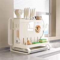 Étagère de rangement en acier au carbone, support pour planches à découper, couteaux et couverts, support pour couvercles de casseroles, organisateur de cuisine