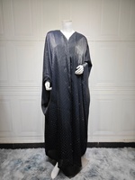 Dernière Abaya ouverte élégante en rayonne noire avec hijab design modeste diamant Robe musulmane respirante