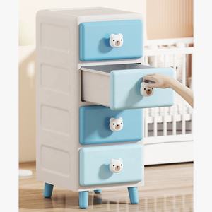 <span class=keywords><strong>ตู้</strong></span>เก็บของพลาสติกแบบพับได้ 4 ชั้น สีฟ้า ลายสัตว์ สำหรับห้องนอนและห้องนั่งเล่น - Product Image 4