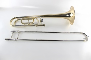 <span class=keywords><strong>Trombone</strong></span> Ténor Professionnel Haut de Gamme en <span class=keywords><strong>Cuivre</strong></span> Doré, Finition Laquée Or, Transposition B/F, à Coulisse, Vente Directe Usine - Product Image 2