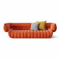 YUANCHANG Modernes Samt-Ecksofa mit Eisenrahmen, Baumwolle, Lärchen- und Eukalyptusholz-Basis, Schwarzem Edelstahl für das Wohnzimmer