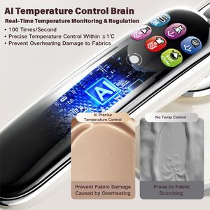 เครื่องรีดผ้าไอน้ำแบบมือถือหน้าจอสัมผัส LCD เตารีดไอน้ำแบบพกพา 5 โหมด 1300W ถังน้ำ 160 มล. สำหรับการเดินทางในบ้าน - Product Image 5