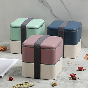 Boîte à lunch double couche avec compartiments indépendants, anti-fuite, conteneur alimentaire portable - Product Image 2