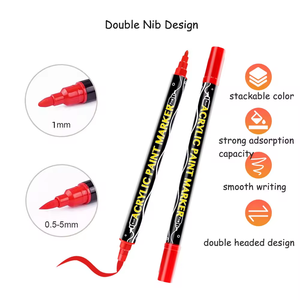 24/36/48/120 màu sắc ở nước ngoài vĩnh viễn Acrylic lốp sơn đánh dấu kép Tip 2 mặt bàn chải bút thiết lập cho trẻ em giày vải sơn - Product Image 2