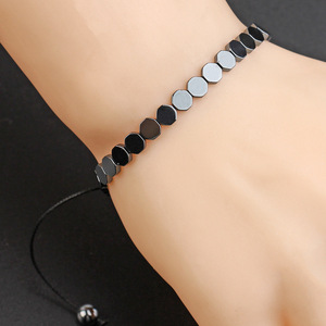 Bracelet élastique en hématite noire de petite taille, unisexe, fait à la main, bijoux pour hommes, vente chaude et bon marché - Product Image 4
