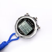 Penghitung waktu presisi 0.01s, Stopwatch logam olahraga bercahaya Stopwatch jam menit tampilan bulan 3 baris hitung mundur