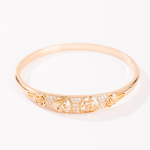 Bracelets tendance pour femme 2026 en laiton plaqué or rhodié style hip-hop de Dubaï, ornés de zircons étincelants - Product Image 3