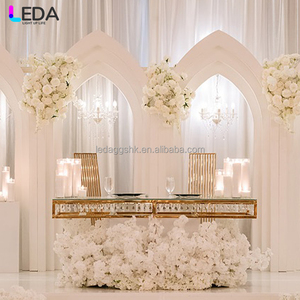 ชุดตกแต่งงานปาร์ตี้ LEDA โมเดิร์นปรับแต่งได้ ชุดสามชิ้น ฉากหลังอะคริลิค ซุ้มโค้งสีขาวขนาดใหญ่สำหรับงานแต่งงาน - Product Image 1
