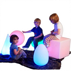 Formes sensorielles LED rechargeables à changement de couleur pour l'école et la maternelle : Cube, boule et œuf lumineux pour enfants - Product Image 3