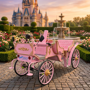 Voiture électrique royale rose 6 places de qualité supérieure, véhicule de tourisme vintage, fournie directement par l'usine - Product Image 1