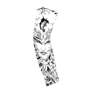 Chinese Style Floral Tattoo Arm Sleeve Seamless Knitted Unisex Outdoor Cycling Sleeve - Product Image 2