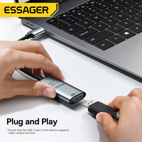 Câble adaptateur convertisseur vidéo USB Type C vers HD 8K 60Hz 4K pour TV, ordinateur portable, moniteur, téléphone - Essager ES-OTG23