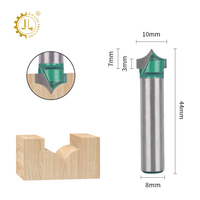 Jialing Point de coupe rond sur Bit outils de travail du bois outil de sculpture carbure de tungstène CNC routeur peu pour bois 6mm tige