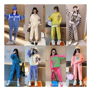 Popular Design Kids Clothing Set For Girls Soft Cotton Custom Kids Hoodie Allover Print Pattern Children Hoodie And Joggers Set