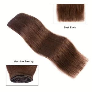 100% pince d'extension de <span class=keywords><strong>cheveux</strong></span> humains en 8 pièces/ensemble couleur brun chocolat Remy <span class=keywords><strong>cheveux</strong></span> raides en gros bouclés sans couture Clip Ins Extensions - Product Image 5