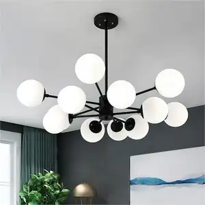Modern Lustre Pendant Light Living Room Adjustable Ball Hanging Lamp Dining Room Lighting Fixtures Magic Beans Chandeliers LED