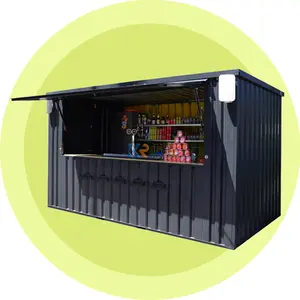 Outdoor Ice Cream Fast Food Kiosk Coffee Shop Prefab Restaurant Mobile Shipping Container Coffee Bar Cafe Shop Container