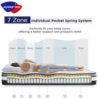Matelas à ressorts ensachés 5 zones à prix d'usine, massage, latex naturel, sur mesure, tailles Twin, Full, Queen, King, matelas en mousse à mémoire de forme enroulable