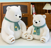XH Scarf Peluches personnalisées Ours polaire en coton PP de 8 pouces, jouets en peluche de Noël pour machine à griffes