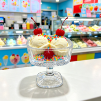 Service de table moderne en verre cannelé, 6 pièces, écologique, résistant à la chaleur, pour fêtes, salades de fruits, assiettes à gâteaux, coupes à dessert et verres à jus