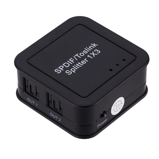 SPDIF 1 in 3 Out 3X1 Port Full HD Electronics Digital Optical Toslink Audio Splitter Switcher Fiber Switch Box with US/EU Plug