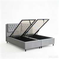Lit double en bois rembourré avec cadre capitonné, dernier cri en matière de design et de mobilier