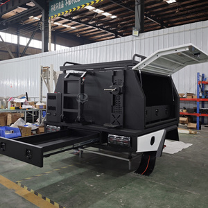 Auvent de camionnette robuste en aluminium noir et blanc avec tiroir de cuisine coulissant et boîte à outils de rangement arrière pour pick-up OEM ODM - Product Image 1