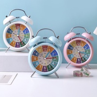 Eisenkunst Doppelglocken-Wecker Retro Zeiger Digitaler Tischuhr für Schüler Kinder Nachttisch Aufweck-Timer