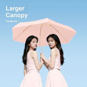 Parapluie pliant 5 sections en alliage d'aluminium 160g à 6 baleines, avec revêtement coloré, personnalisable avec logo, vente en gros pour femmes, voyage et promotion de marque - Product Image 4