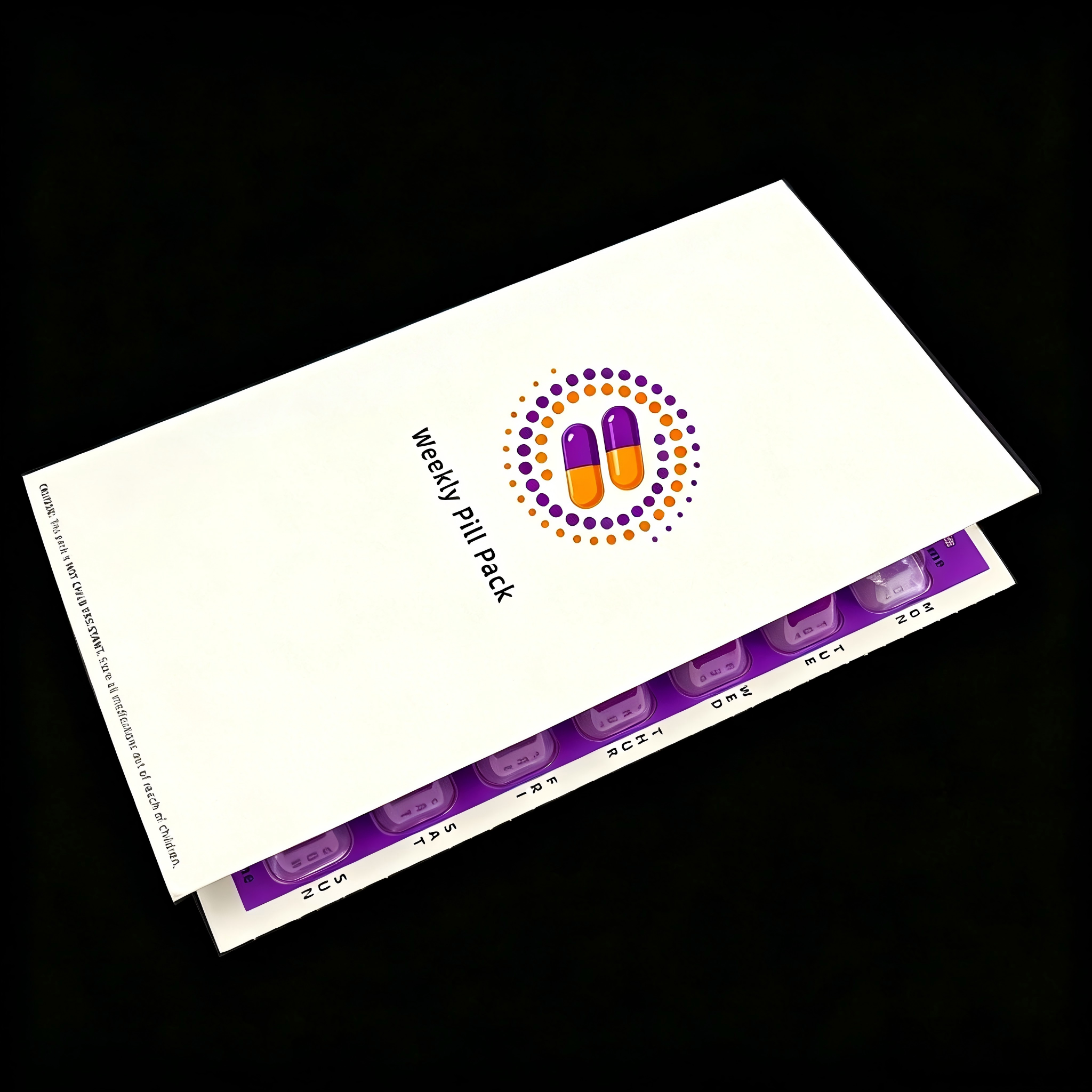 7-Day 4-Dose Per Day PET Disposable Blister Card Starter Kit With Book-style Pill Blister Packaging For Medicine