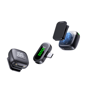 Microphone sans fil à clip léger pour enregistrement vidéo, microphone cravate magnétique sans fil pour <span class=keywords><strong>iPhone</strong></span>/appareil photo/Android - Product Image 2