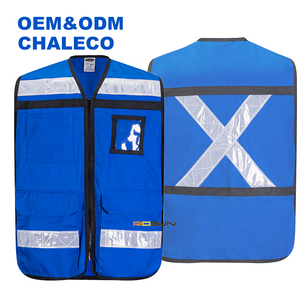 Gilet di Sicurezza ANSI Classe 2 Alta Visibilità con Nastro Riflettente da 5cm e Logo Personalizzato per Lavoratori Stradali - Product Image 1