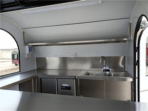 Remolque Redondo Retro para Comida y Café, Camión de Helados, Donas y Aperitivos con Máquina de Espresso, Carrito Móvil Vintage en Venta - Product Image 3