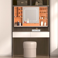 Meuble suspendu électrique sur mesure avec panier coulissant, pour coiffeuse, dressing, dressing intégré, et vanité intelligente invisible