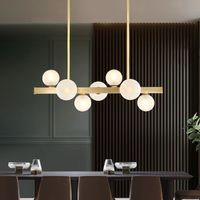 Lustre LED moderne nordique de luxe en cuivre pour hôtel villa restaurant salle à manger-lampe suspendue en verre boule de haricot magique pour vivre