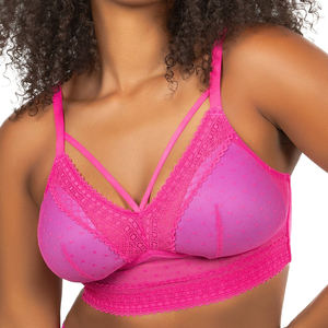 Sujetador <span class=keywords><strong>de</strong></span> <span class=keywords><strong>realce</strong></span> con encaje Ladymate ODM/OEM, bralette largo sin aros con relleno para mujer, sujetador <span class=keywords><strong>de</strong></span> encaje <span class=keywords><strong>de</strong></span> talla grande. - Product Image 1
