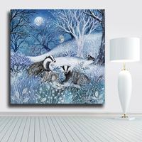 Ever Moment Pintura de Diamantes Animales Campo Nevado Gato Zorro Conejo Estilo Sencillo y Refrescante Colección de Arte Caja Misteriosa Adorable Regalo 5L1525