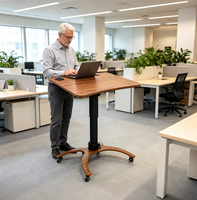 Table d'appoint pliante réglable en hauteur, bureau mobile pour ordinateur portable en forme de C avec porte-gobelet, fente pour tablette, roulettes pour canapé-lit VLranlife