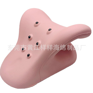 Coussin de massage pour le cou en cuir PU, thérapie magnétique, bleu, pour soulager les douleurs cervicales - Product Image 4