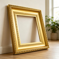 Moulure en pin massif sculptée classique avec perles 88x43mm, bandes de bois gaufrées or et argent pour grandes toiles à l'huile