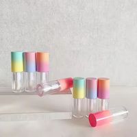 Tube vide de 6 ml en ABS pour brillant à lèvres avec bouchon à vis, emballage cosmétique rose personnalisable pour huile à lèvres