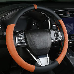 Housse de <span class=keywords><strong>volant</strong></span> de voiture de luxe haut de gamme antidérapante en <span class=keywords><strong>cuir</strong></span> respirant 38 cm, taille universelle - Product Image 1