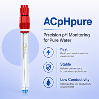 Électrode de pH de remplacement pour analyseur en ligne, mesure de faible conductivité, cellule de débit, raccord NPT, OEM ODM